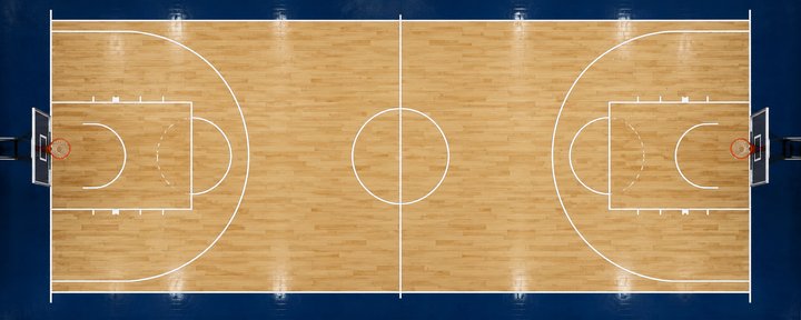 Basketball court seen from above (AI-generated image)